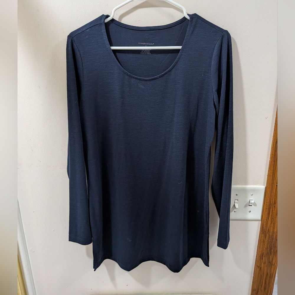 New Women's S Long Sleeve Tunic Blue